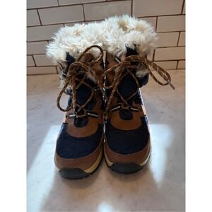 Bearpaw Apres Boots Faux Fur Lined Winter Warm Lace Up Ankle Boots SZ 6